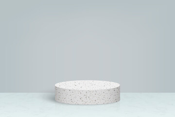 3d minimal scene with terrazzo marble stone podium, Cosmetic product presentation background