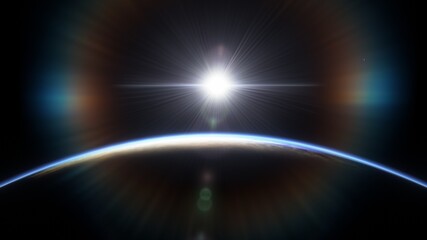 Deep space planets, awesome science fiction wallpaper, cosmic landscape. 3d render