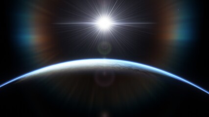 Deep space planets, awesome science fiction wallpaper, cosmic landscape. 3d render