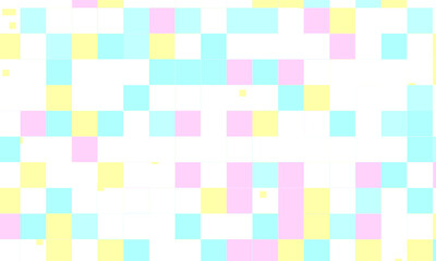 Abstract square pixel mosaic colorful background geometric seamless pattern in pastel colors. 8 bit
