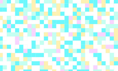 Fototapeta premium Abstract square pixel mosaic colorful background geometric seamless pattern in pastel colors. 8 bit