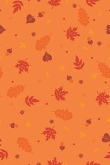 Autumn seamless pattern with leaves. Vector graphics.
