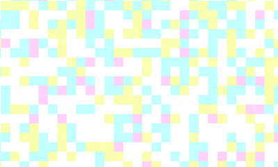 Abstract square pixel mosaic colorful background geometric seamless pattern in pastel colors. 8 bit