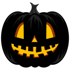 Vector illustration on white background. Pumpkin icon in simple style isolated vector illustration. Carving vegetable for decoration