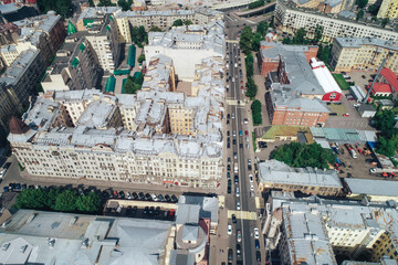 Fototapeta premium Aerial Townscape of Saint Petersburg City. Petrogradsky District