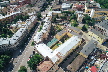 Aerial Townscape of Saint Petersburg City. Petrogradsky District