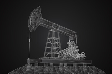 vector 3d oil rigs from polygons and lines