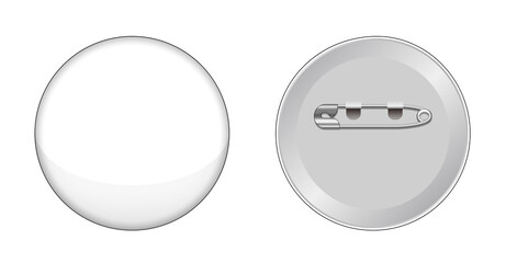 Pin badge ( PinBack button ) template vector illustration