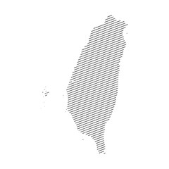 lines map of Taiwan isolated on white background	
