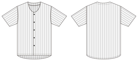 Jersey shortsleeve shirt (baseball uniform shirt) template vector illustration