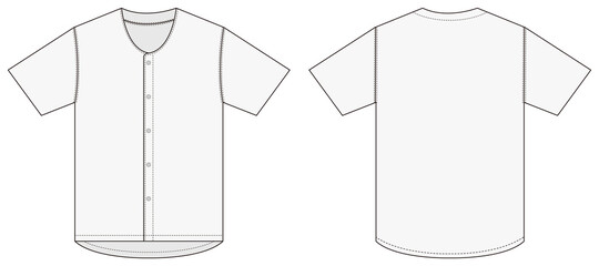 Jersey shortsleeve shirt (baseball uniform shirt) template vector illustration