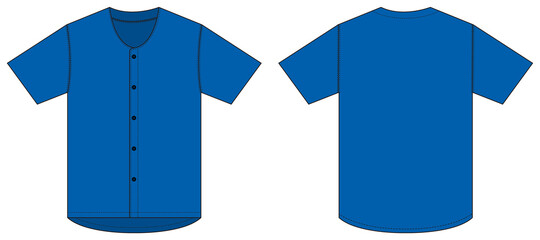 Jersey shortsleeve shirt (baseball uniform shirt) template vector illustration
