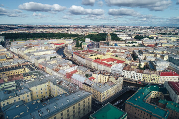 Fototapeta premium Aerial Townscape of Saint Petersburg City. Central District