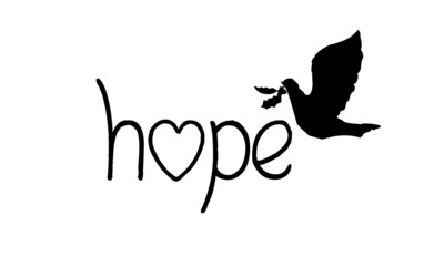 Fototapeta premium Hope text design, Christian Quote about Hope, Typography design for print or use as poster, card, flyer, Banner or T Shirt