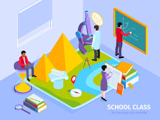 School Isometric Composition 