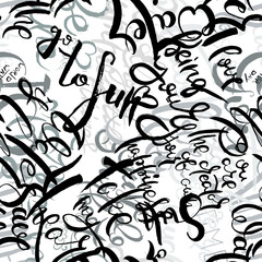 Graffiti background seamless pattern. Hand style tagging