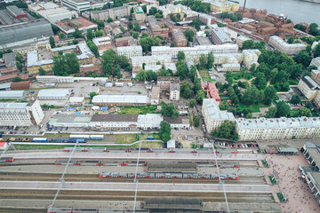 Obraz premium Aerial Townscape of Saint Petersburg City. Kalininsky District