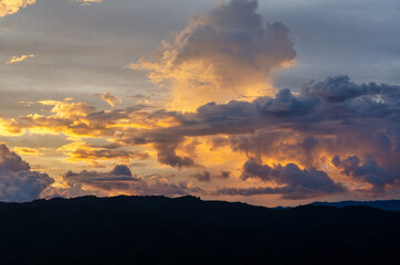 sunset over the mountains