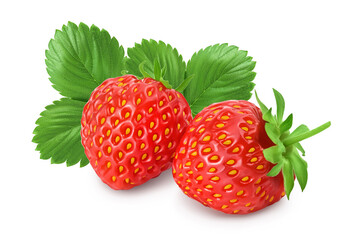 Strawberry isolated on white background. Fresh berry with clipping path and full depth of field