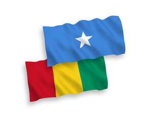 Flags of Guinea and Somalia on a white background