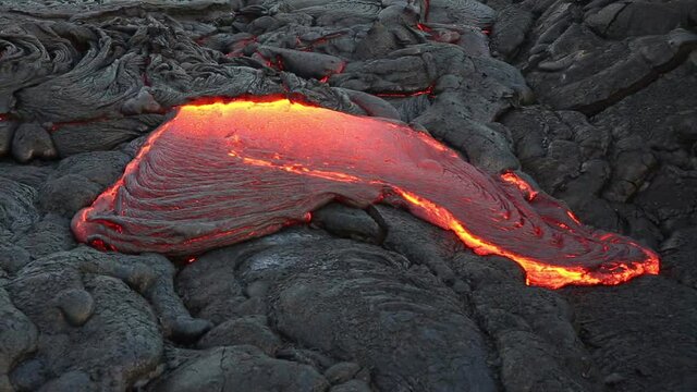 Volcanic lava flow, Hawaii