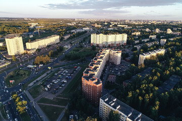 Obraz premium Aerial Townscape of Saint Petersburg City. Kalininsky District