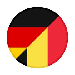 Fototapeta premium round icon with germany and belgium flags, isolated on white background 