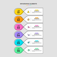 Infographics design template, Business concept with 6 steps	
