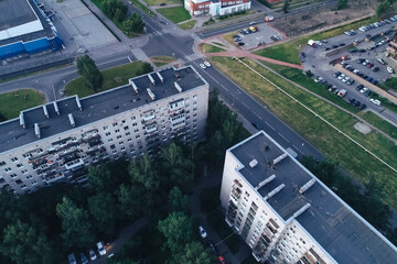 Aerial Townscape of Saint Petersburg City. Kalininsky District