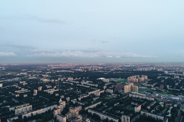 Obraz premium Aerial Townscape of Saint Petersburg City. Kalininsky District