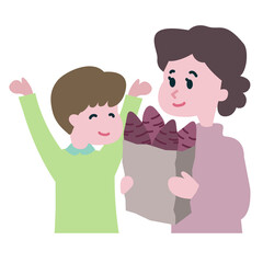 Parents and children eating roasted sweet potatoes