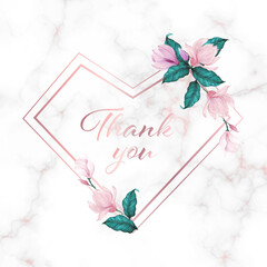 Wedding monogram logo design template. Watercolor floral frame for invitation card design.