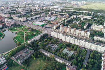 Aerial Townscape of Saint Petersburg City. Kalininsky District