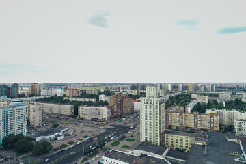 Aerial Townscape of Saint Petersburg City. Kalininsky District