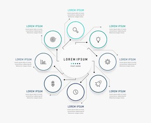 Vector Infographic label design template with icons and 8 options or steps. Can be used for process diagram, presentations, workflow layout, banner, flow chart, info graph.