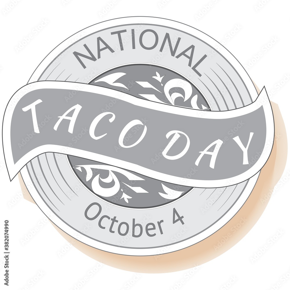 Wall mural national taco day sign and symbol