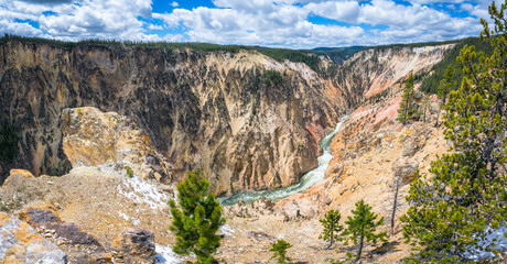 grand canyon of the yellowston from the north rim, wyoming, usa