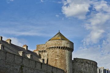 rampart and castle in Saint Malo, Brittany, France.