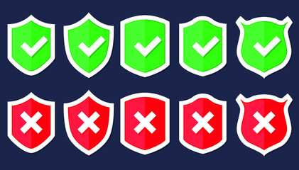 Shield Icon in trendy flat style isolated,  Shield with a checkmark in the middle Protection icon concept web site design, logo, app, UI