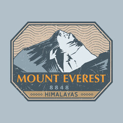 Post stamp - Mount Everest in the Himalayas