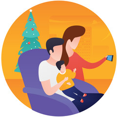 
Flat illustration of couples flat icon design 
