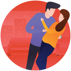 
Flat illustration of couples flat icon design 
