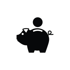 Piggy bank icon vector isolated on white, logo sign and symbol.