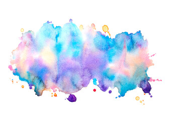 paint of splashes watercolor isolated on white paper.