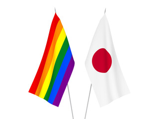 Japan and Rainbow gay pride flags