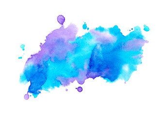 blue paint of splashes watercolor.