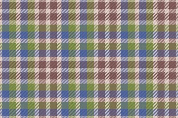 soft brown with green and blue checkered traditional tartan  ornament seamless pattern, textile texture from plaid, tablecloths, shirts, clothes, dresses, bedding, blankets