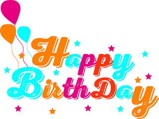 happy birthday card and ballons 