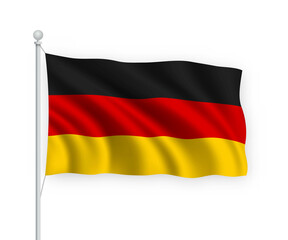 Fototapeta premium 3d waving flag Germany Isolated on white background.