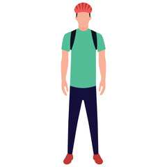 
Male avatar standing flat icon design 
